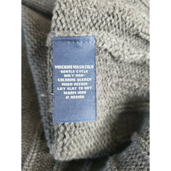 Polo Jeans Company Large Ralph Lauren Embroidered Gray Men 1/4 Zip Sweater - Picture 11 of 12